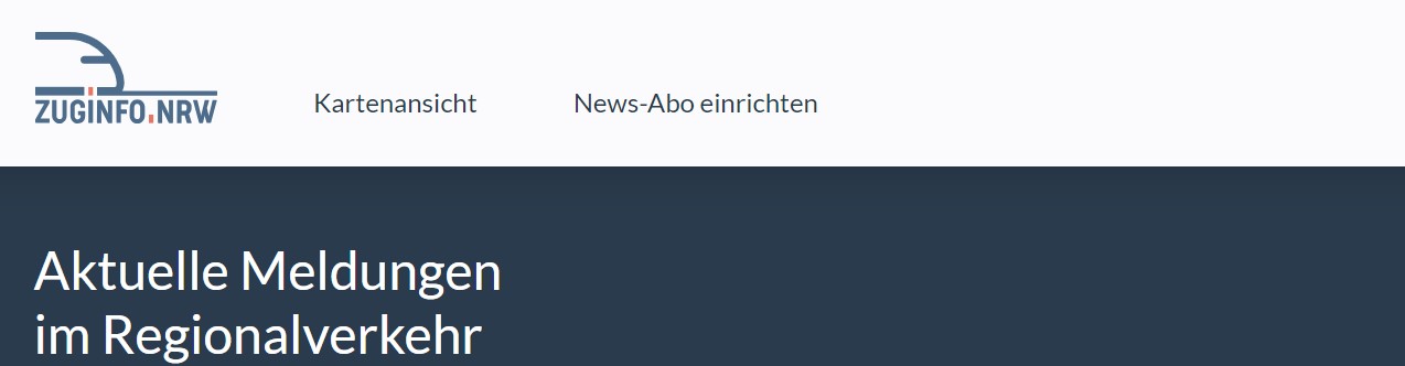 Zuginfo.nrw – Infoseite über aktuelle Störungen in NRW – Gelsenkirchen 45879